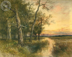 Just Before Sundown, California art by Hugo Anton Fisher. HD giclee art prints for sale at CaliforniaWatercolor.com - original California paintings, & premium giclee prints for sale
