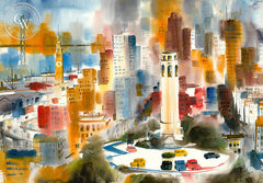 Jack Laycox - Telegraph Hill, 1963 - California art - Californiawatercolor.com