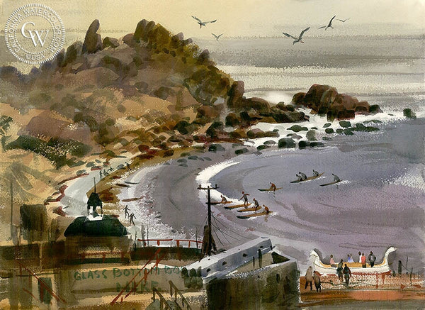 Glass Bottom Boat, California art by Jade Fon. HD giclee art prints for sale at CaliforniaWatercolor.com - original California paintings, & premium giclee prints for sale