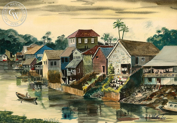 On the Water, California art by Jake Lee. HD giclee art prints for sale at CaliforniaWatercolor.com - original California paintings, & premium giclee prints for sale