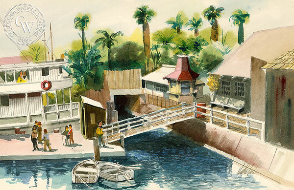San Pedro Harbor, California art by Jake Lee. HD giclee art prints for sale at CaliforniaWatercolor.com - original California paintings, & premium giclee prints for sale
