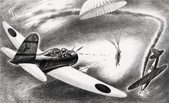 This is Your Enemy, 1941, California art by James Hollins Patrick. HD giclee art prints for sale at CaliforniaWatercolor.com - original California paintings, & premium giclee prints for sale