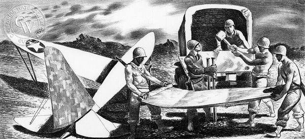 Deception in Canvas, 1942, California art by James Hollins Patrick. HD giclee art prints for sale at CaliforniaWatercolor.com - original California paintings, & premium giclee prints for sale