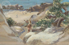 Mermaid Cove, Laguna Beach, 1947, California art by Joan Irving (Brandt). HD giclee art prints for sale at CaliforniaWatercolor.com - original California paintings, & premium giclee prints for sale