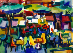 The Cafe, California art by Jo Rebert. HD giclee art prints for sale at CaliforniaWatercolor.com - original California paintings, & premium giclee prints for sale