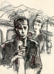 Cocktail, California art by John Altoon. HD giclee art prints for sale at CaliforniaWatercolor.com - original California paintings, & premium giclee prints for sale