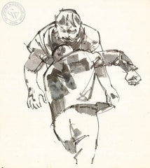 Combatants II, California art by John Altoon. HD giclee art prints for sale at CaliforniaWatercolor.com - original California paintings, & premium giclee prints for sale