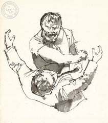 Combatants, California art by John Altoon. HD giclee art prints for sale at CaliforniaWatercolor.com - original California paintings, & premium giclee prints for sale