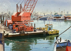 Los Angeles Harbor, California art by John Bohnenberger. HD giclee art prints for sale at CaliforniaWatercolor.com - original California paintings, & premium giclee prints for sale
