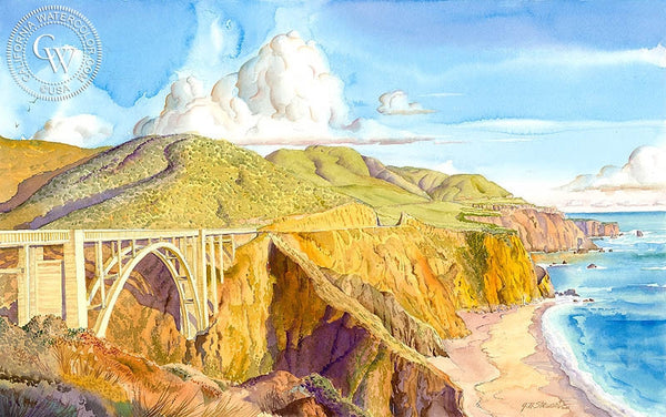 Carmel, California art by John Norman Stewart. HD giclee art prints for sale at CaliforniaWatercolor.com - original California paintings, & premium giclee prints for sale