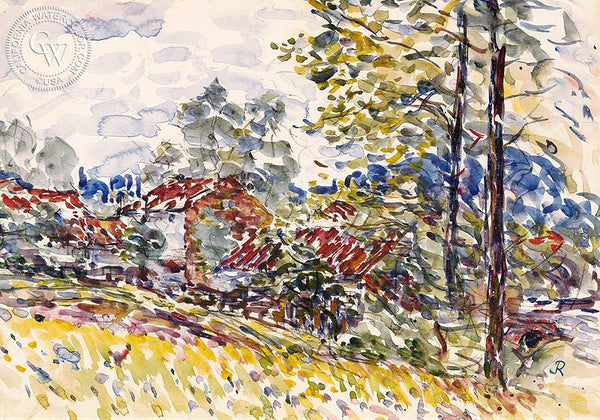 Landscape, c. 1920's, California art by Joseph Raphael. HD giclee art prints for sale at CaliforniaWatercolor.com - original California paintings, & premium giclee prints for sale