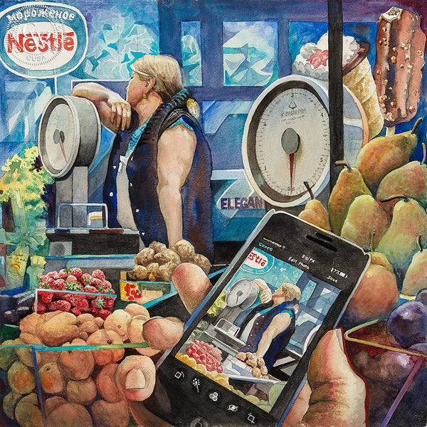 Double Take, California art by Ken Goldman. HD giclee art prints for sale at CaliforniaWatercolor.com - original California paintings, & premium giclee prints for sale