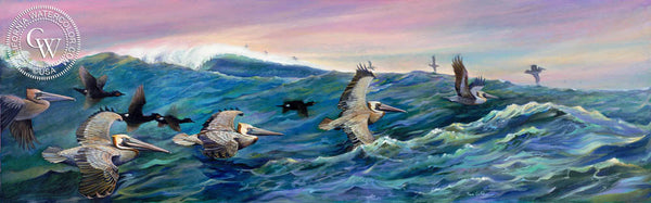 Northbound at Dusk, a California oil painting by Ken Goldman. HD giclee art prints for sale at CaliforniaWatercolor.com - original California paintings, & premium giclee prints for sale