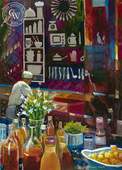 Morning Preparations in AU, California art by Ken Goldman. HD giclee art prints for sale at CaliforniaWatercolor.com - original California paintings, & premium giclee prints for sale