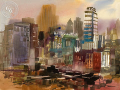 Ken Potter - Death of the Produce District, 1962, California art, original California watercolor art for sale, fine art print for sale, giclee watercolor print - CaliforniaWatercolor.com