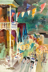 Father's Day Nevada City, 1985, California art by Ken Potter. HD giclee art prints for sale at CaliforniaWatercolor.com - original California paintings, & premium giclee prints for sale