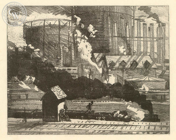 Railroad Yard, California art by Lee Blair. HD giclee art prints for sale at CaliforniaWatercolor.com - original California paintings, & premium giclee prints for sale