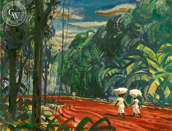 The Islands, c. 1930's, California art by Lee Blair. HD giclee art prints for sale at CaliforniaWatercolor.com - original California paintings, & premium giclee prints for sale