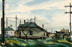 Ol' Town, California art by Louis Hughes. HD giclee art prints for sale at CaliforniaWatercolor.com - original California paintings, & premium giclee prints for sale