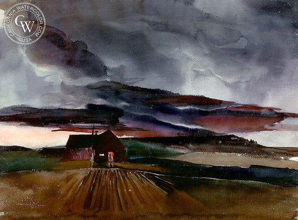 End of the Day, 1930, California art by Mary Blair. HD giclee art prints for sale at CaliforniaWatercolor.com - original California paintings, & premium giclee prints for sale