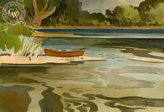 Afternoon at Virgin River, Utah, 1977, California watercolor art by Milford Zornes. HD giclee art prints for sale at CaliforniaWatercolor.com - original California paintings, & premium giclee prints for sale
