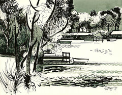 Quartana Place, Vermont, 1971, a California watercolor painting by Milford Zornes. HD giclee art prints for sale at CaliforniaWatercolor.com - original California paintings, & premium giclee prints for sale