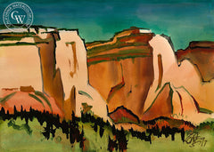 Utah, 1997, California art by Milford Zornes. HD giclee art prints for sale at CaliforniaWatercolor.com - original California paintings, & premium giclee prints for sale