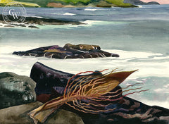 Seaweed, c. 1950s, California art by Millard Sheets. HD giclee art prints for sale at CaliforniaWatercolor.com - original California paintings, & premium giclee prints for sale