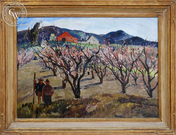 Millard Sheets - California Blossom TIme, 1930, an original California oil painting for sale, original California art for sale - CaliforniaWatercolor.com
