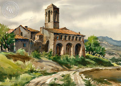 Oratorio, Alanno, Italy, California art by Othello Michetti. HD giclee art prints for sale at CaliforniaWatercolor.com - original California paintings, & premium giclee prints for sale