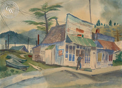 Tavern in the Town, California, California art by Ralph Hulett. HD giclee art prints for sale at CaliforniaWatercolor.com - original California paintings, & premium giclee prints for sale