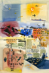 Orange County, 1968, California art by Rex Brandt. HD giclee art prints for sale at CaliforniaWatercolor.com - original California paintings, & premium giclee prints for sale