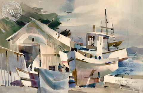 At Monterey, 1977, California art by Rex Brandt. HD giclee art prints for sale at CaliforniaWatercolor.com - original California paintings, & premium giclee prints for sale