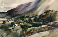 El Valle de Las Viejas, 1964, California art by Rex Brandt. HD giclee art prints for sale at CaliforniaWatercolor.com - original California paintings, & premium giclee prints for sale