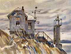 Turn Point Light, California art by Rex Brandt. HD giclee art prints for sale at CaliforniaWatercolor.com - original California paintings, & premium giclee prints for sale