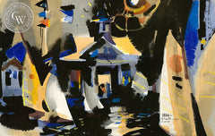 Balboa, 1966, California art by Rex Brandt. HD giclee art prints for sale at CaliforniaWatercolor.com - original California paintings, & premium giclee prints for sale