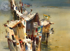 Pier Shapes, 1966, California art by Robert E. Wood. HD giclee art prints for sale at CaliforniaWatercolor.com - original California paintings, & premium giclee prints for sale