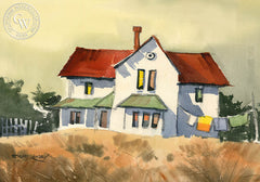 Laundry Day, California art by Robert Landry. HD giclee art prints for sale at CaliforniaWatercolor.com - original California paintings, & premium giclee prints for sale