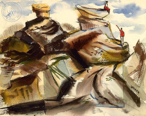 On the Rocks, California art by Robert Uecker. HD giclee art prints for sale at CaliforniaWatercolor.com - original California paintings, & premium giclee prints for sale