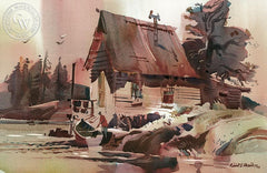 Red Mountain Light, California art by Robert E. Wood. HD giclee art prints for sale at CaliforniaWatercolor.com - original California paintings, & premium giclee prints for sale