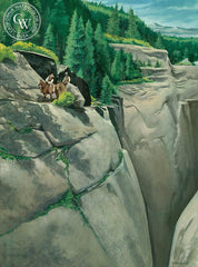 Tracking on the Trail, 1987, California art by Sid Bingham. HD giclee art prints for sale at CaliforniaWatercolor.com - original California paintings, & premium giclee prints for sale