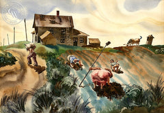 Buttresses of the Land, 1940, California art by Standish Backus Jr.. HD giclee art prints for sale at CaliforniaWatercolor.com - original California paintings, & premium giclee prints for sale