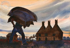 Hop KIln, 1940, California art by Standish Backus Jr.. HD giclee art prints for sale at CaliforniaWatercolor.com - original California paintings, & premium giclee prints for sale