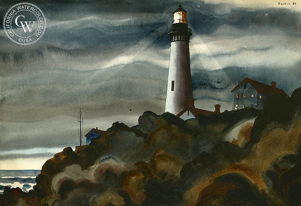 The Afternoon Walk, 1947, California art by Standish Backus Jr.. HD giclee art prints for sale at CaliforniaWatercolor.com - original California paintings, & premium giclee prints for sale
