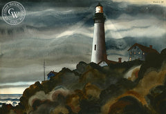 The Afternoon Walk, 1947, California art by Standish Backus Jr.. HD giclee art prints for sale at CaliforniaWatercolor.com - original California paintings, & premium giclee prints for sale