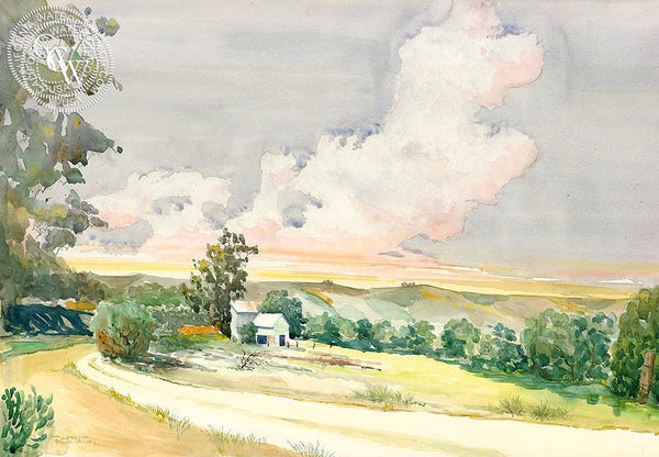 Pauma Valley Barn, California art by Steve Santmyer. HD giclee art prints for sale at CaliforniaWatercolor.com - original California paintings, & premium giclee prints for sale