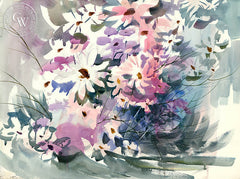 Flower Bouquet, California watercolor art by Tom Fong. Original California watercolor painting for sale, fine art giclee print for sale, floral art, botanical art, paintings of flowers, CaliforniaWatercolor.com