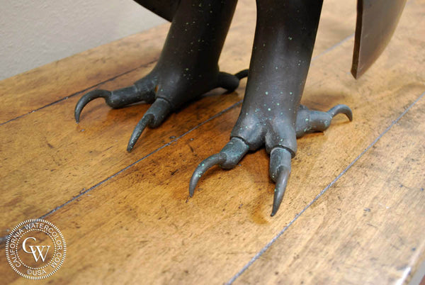 Tom Van Sant - A bronze sculpture of an Owl, Original bronze sculpture for sale, bronze wildlife sculpture, CaliforniaWatercolor.com