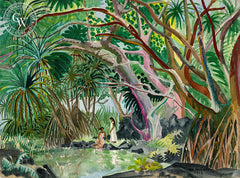 Island Ladies, 1953, California art by Tom Van Sant. HD giclee art prints for sale at CaliforniaWatercolor.com - original California paintings, & premium giclee prints for sale