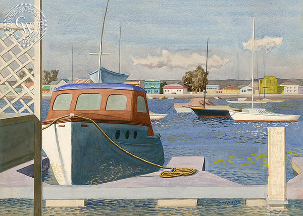 My First Watercolor, Newport Beach, California art by Tom Van Sant. HD giclee art prints for sale at CaliforniaWatercolor.com - original California paintings, & premium giclee prints for sale